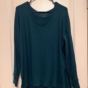 American Eagle Outfitters Deep Teal Long Sleeve Top